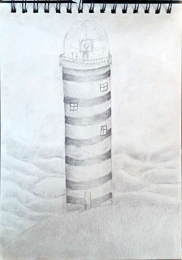 Helenas Zeichnung vom Leuchtturm