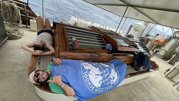 Seekrank auf dem Bridge-Deck